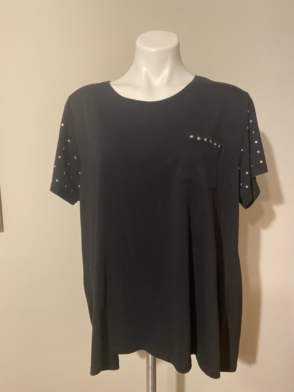 Bobbie Brooks Black Crew Neck Tee with Pocket